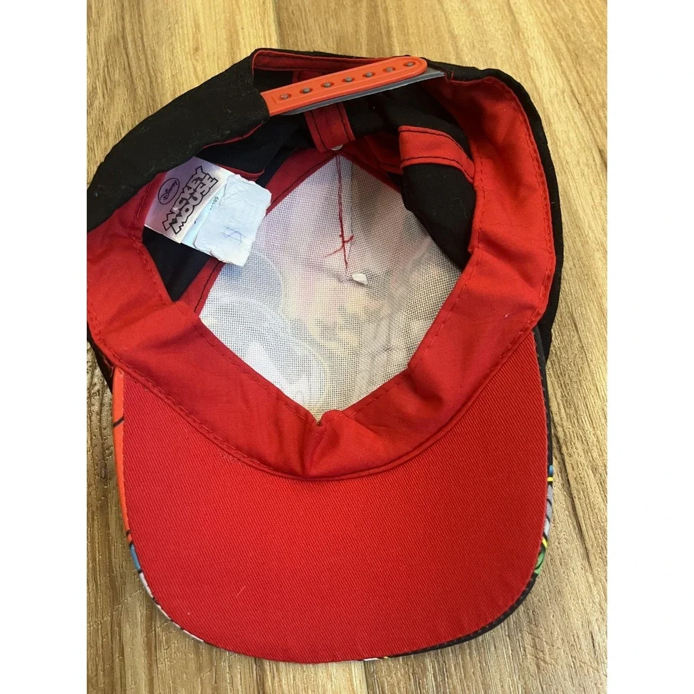 Disney Mickey Mouse Hat Cap Snap Back Boys Black Red Mix Master DJ Graphic Music
